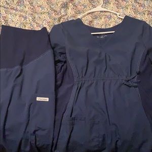 cherokee maternity navy scrubs